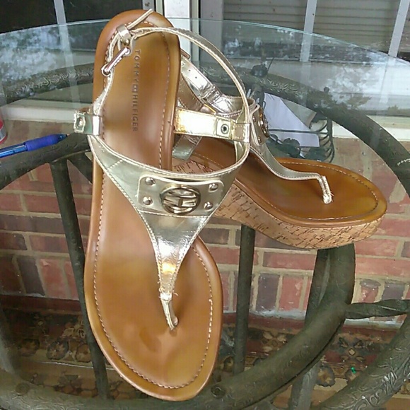 Tommy Hilfiger Shoes - Tommy Hilfiger ladies wedge thong sandals